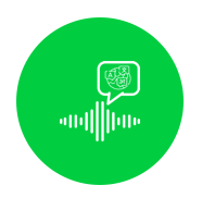 Voice messages are broadcasted in NATIVE languages Icon