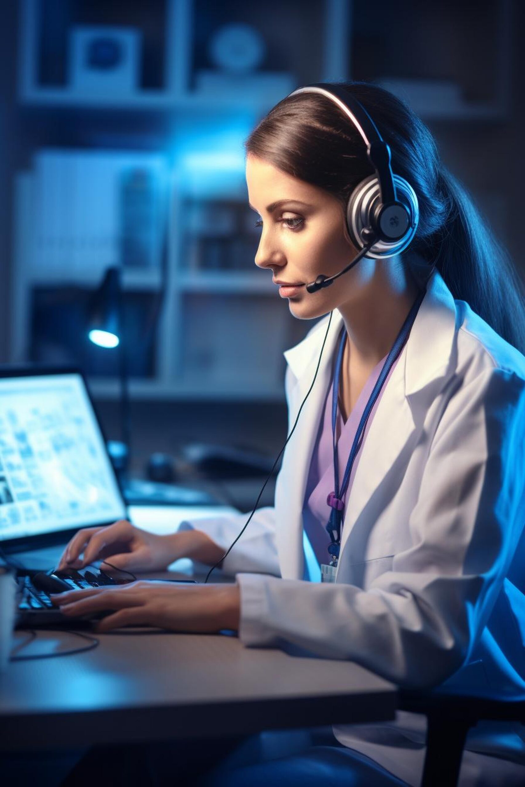 Doctor on a telecall representing contact us image